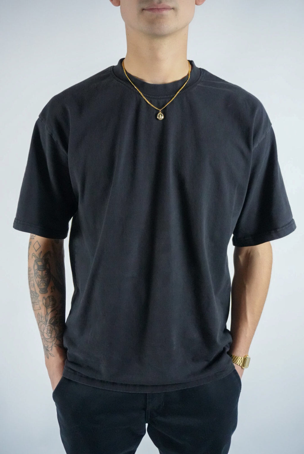Heavyweight Drop Shoulder T-Shirt (Black)