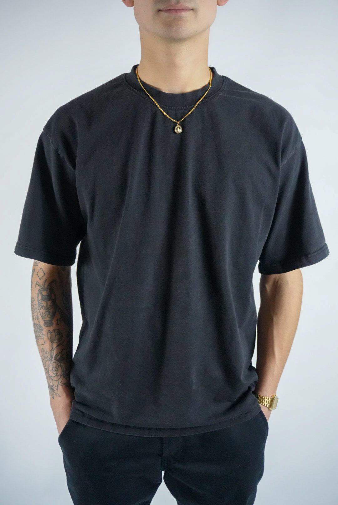 Heavyweight Drop Shoulder T-Shirt (Black)