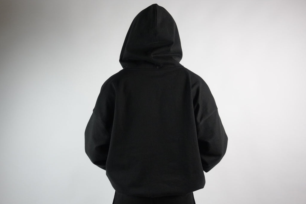 Heavyweight Double Zip Hoodie - Black
